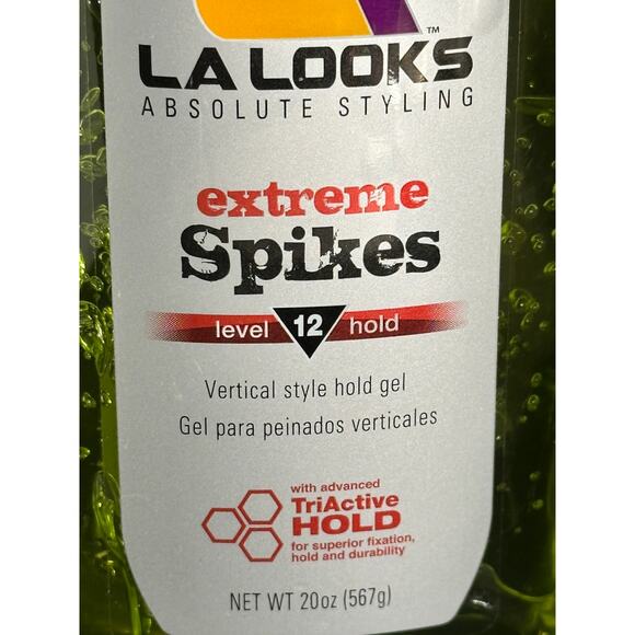 VTG NOS LA Looks Extreme Spikes Hair Gel; Level 12 Hold; 20 oz - Picture 3 of 7